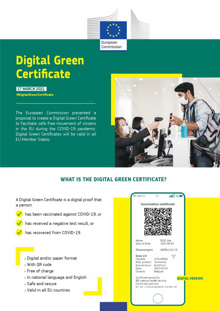 European Comision DigitalGreenCertificate Factsheet